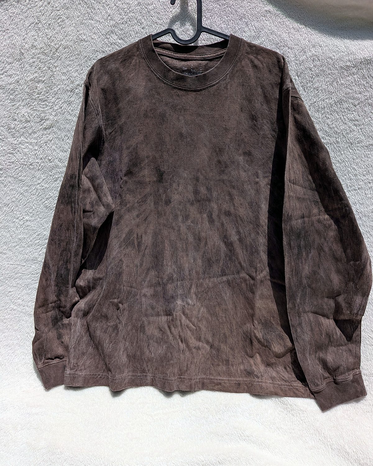 Long-sleeve T-shirt, dyed with kakishibu